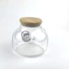 Tetera de vidrio resistente al calor con tapa de madera